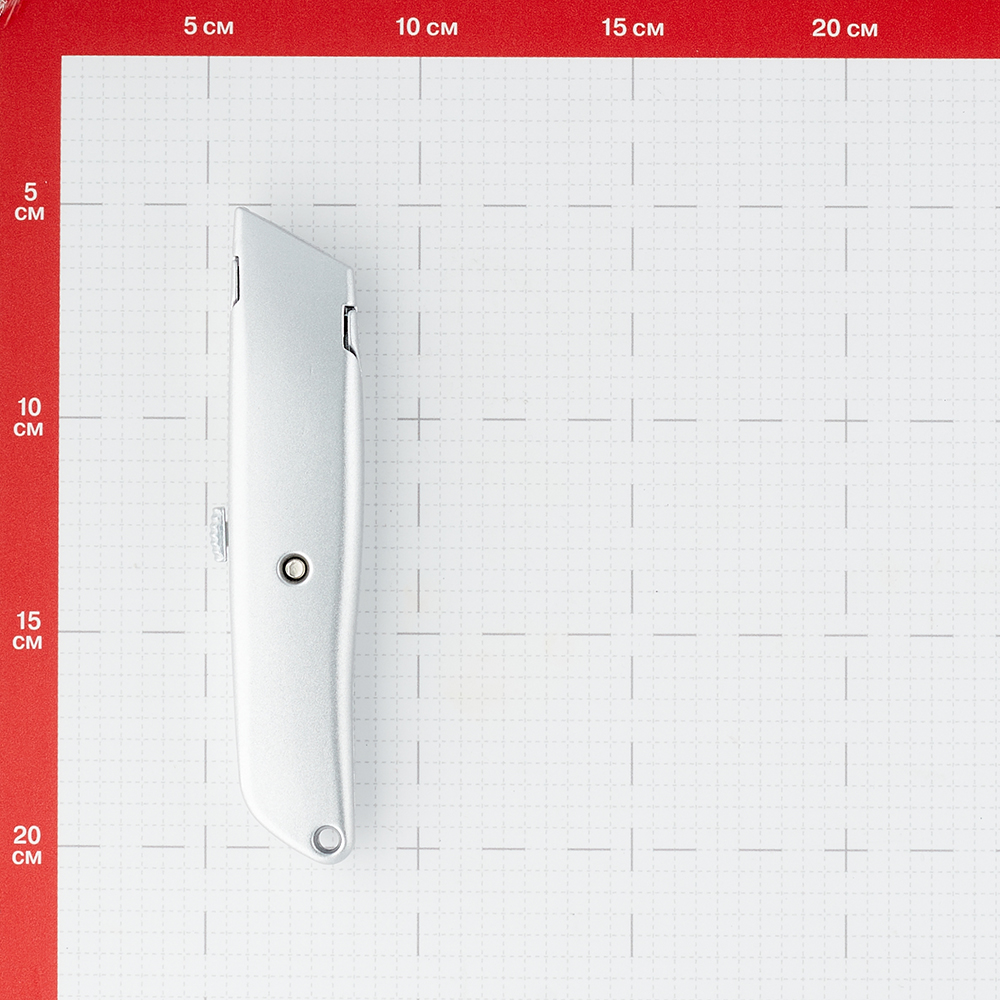 Нож строительный КМ 19 мм с трапециевидным выдвижным лезвием металлический корпус