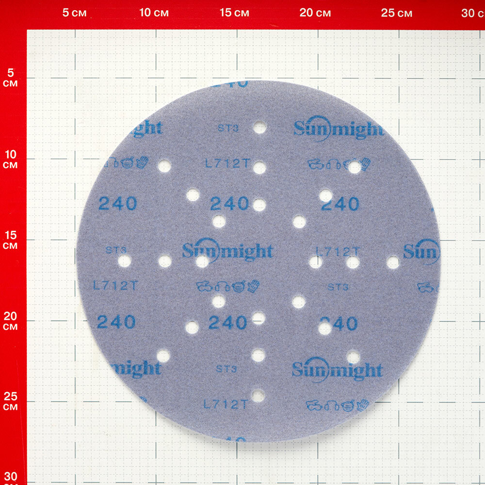 Диск шлифовальный Sunmight Ceramic d225 мм P240 на липучку пленочная основа (3 шт.) (78012R3)