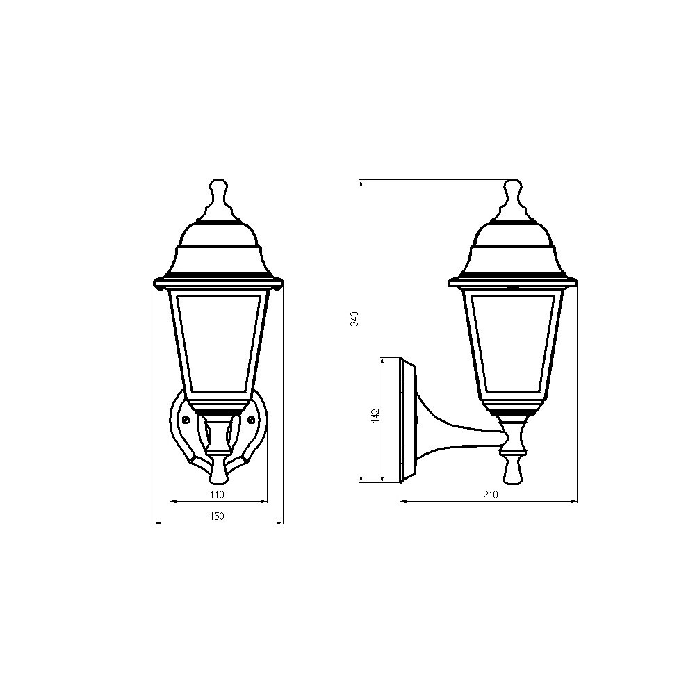 Светильник садово-парковый настенный Svet Леда черный E27 60 Вт IP44 (1201-00341)