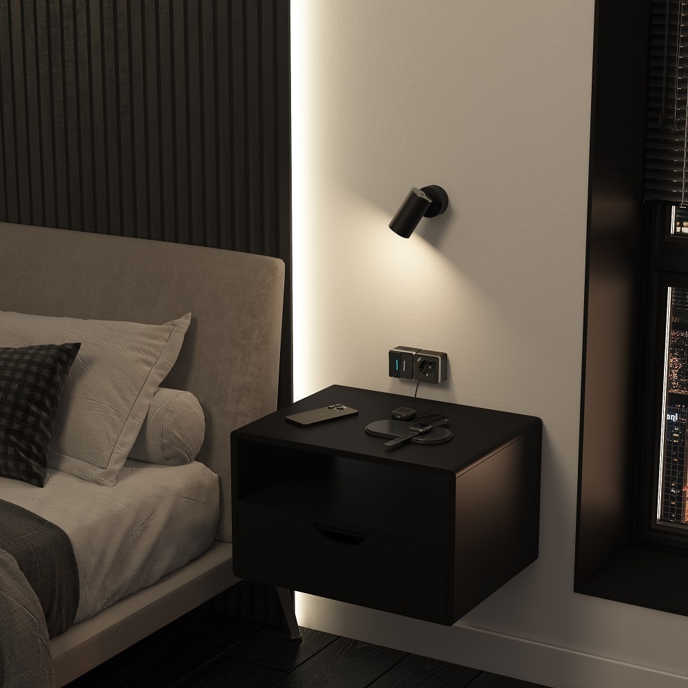 Розетка Werkel Gallant накладная черная со шторками с USB-A/ Type-C (a057702)