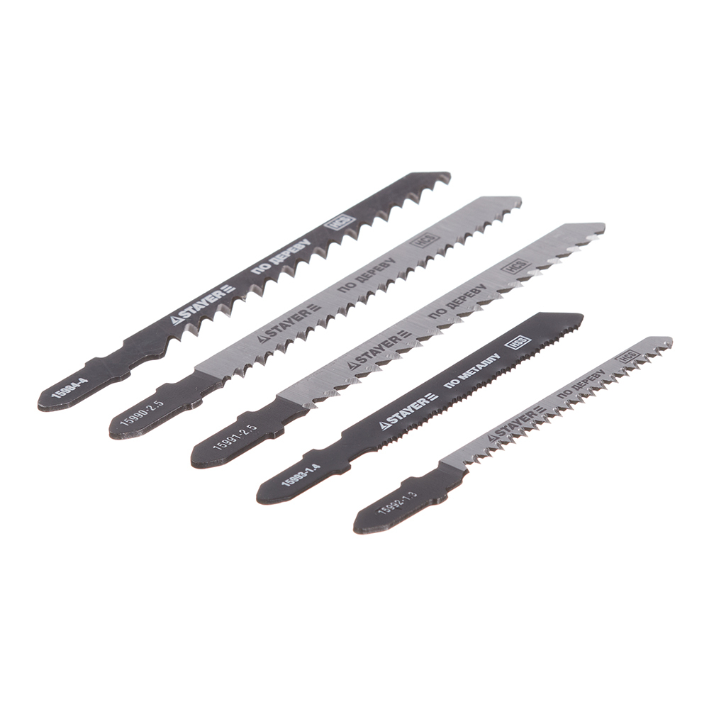 Пилки для лобзика Stayer Profi (15980-H5-2) по дереву и металлу чистый рез набор (5 шт.)