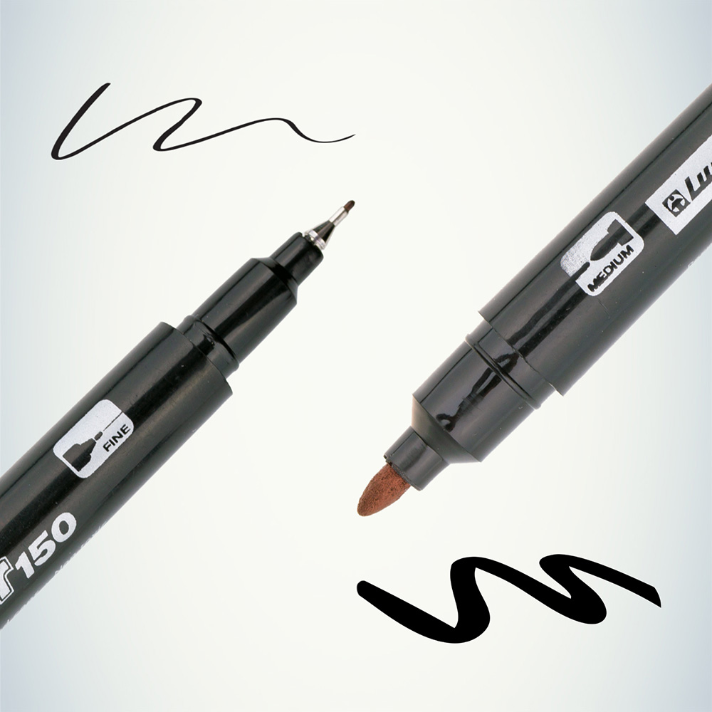 Маркер перманентный двусторонний Luxor Twin Marker черный грифель 1 мм