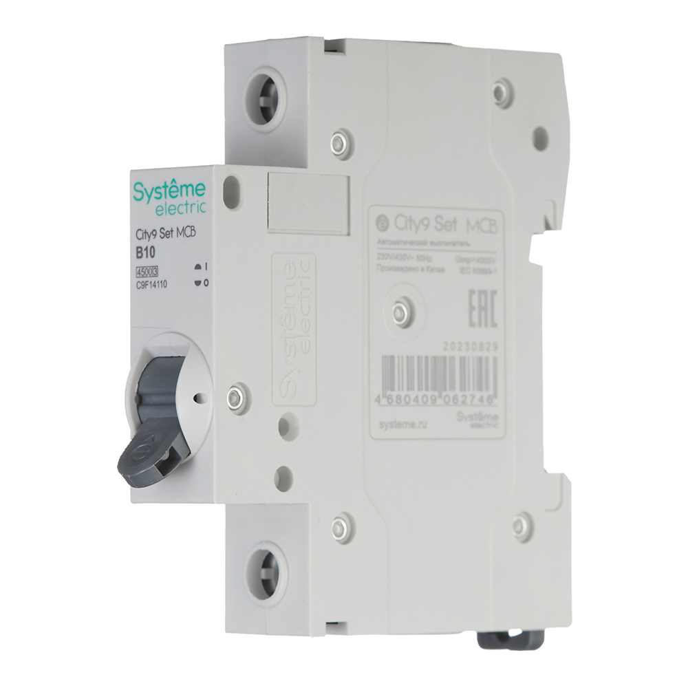Автоматический выключатель модульный Systeme Electric City9 Set 1P 10А тип B 4,5 кА 230 В (C9F14110)