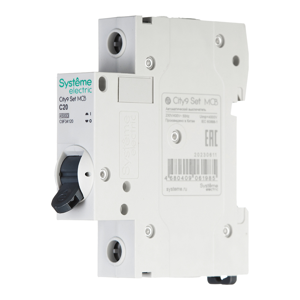 Автоматический выключатель модульный Systeme Electric City9 Set 1P 20А тип C 4,5 кА 230 В (C9F34120)