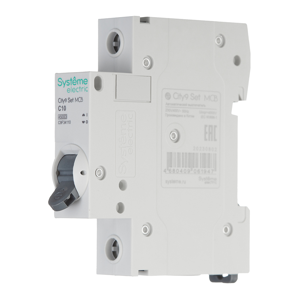 Автоматический выключатель модульный Systeme Electric City9 Set 1P 10А тип C 4,5 кА 230 В (C9F34110)