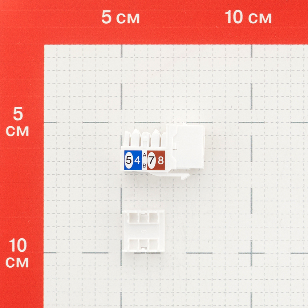 Переходник компьютерный Hyperline Keystone RJ45 8P8C CAT5e серый (432595)