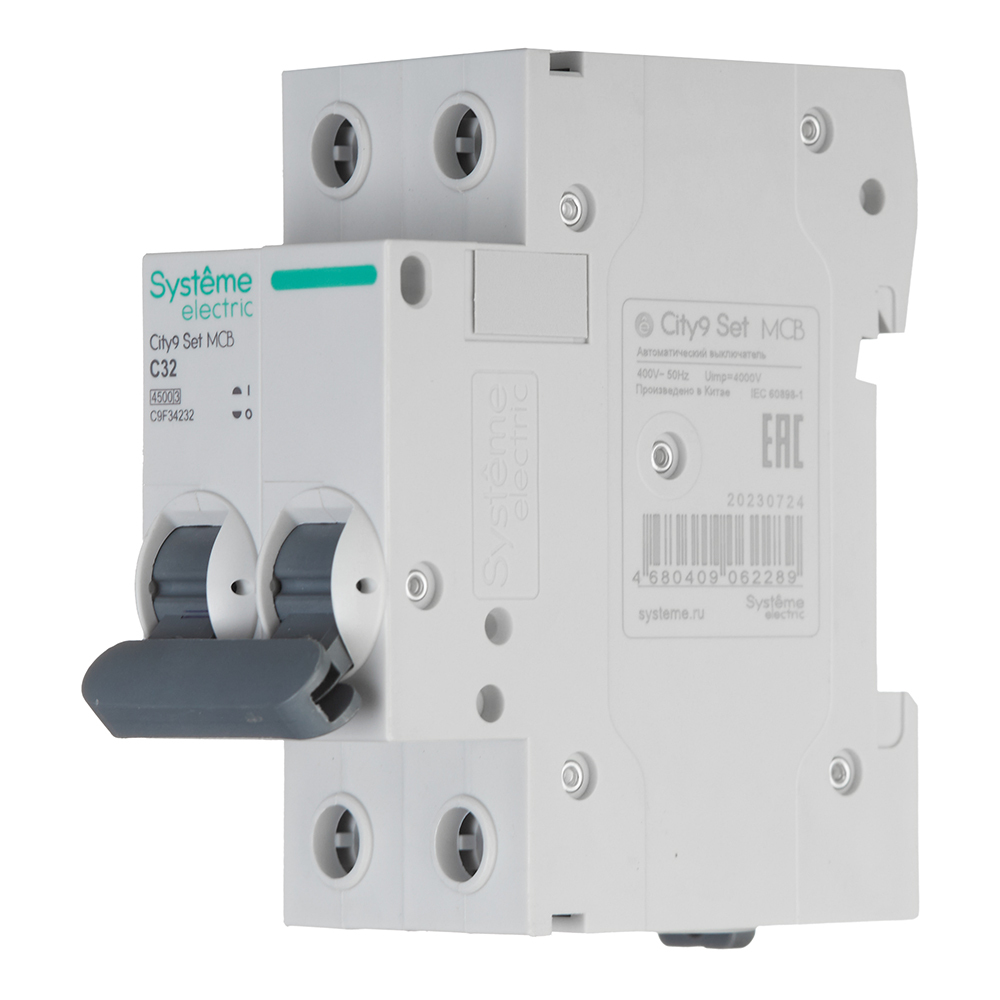 Автоматический выключатель модульный Systeme Electric City9 Set 2P 32А тип C 4,5 кА 230 В (C9F34232)