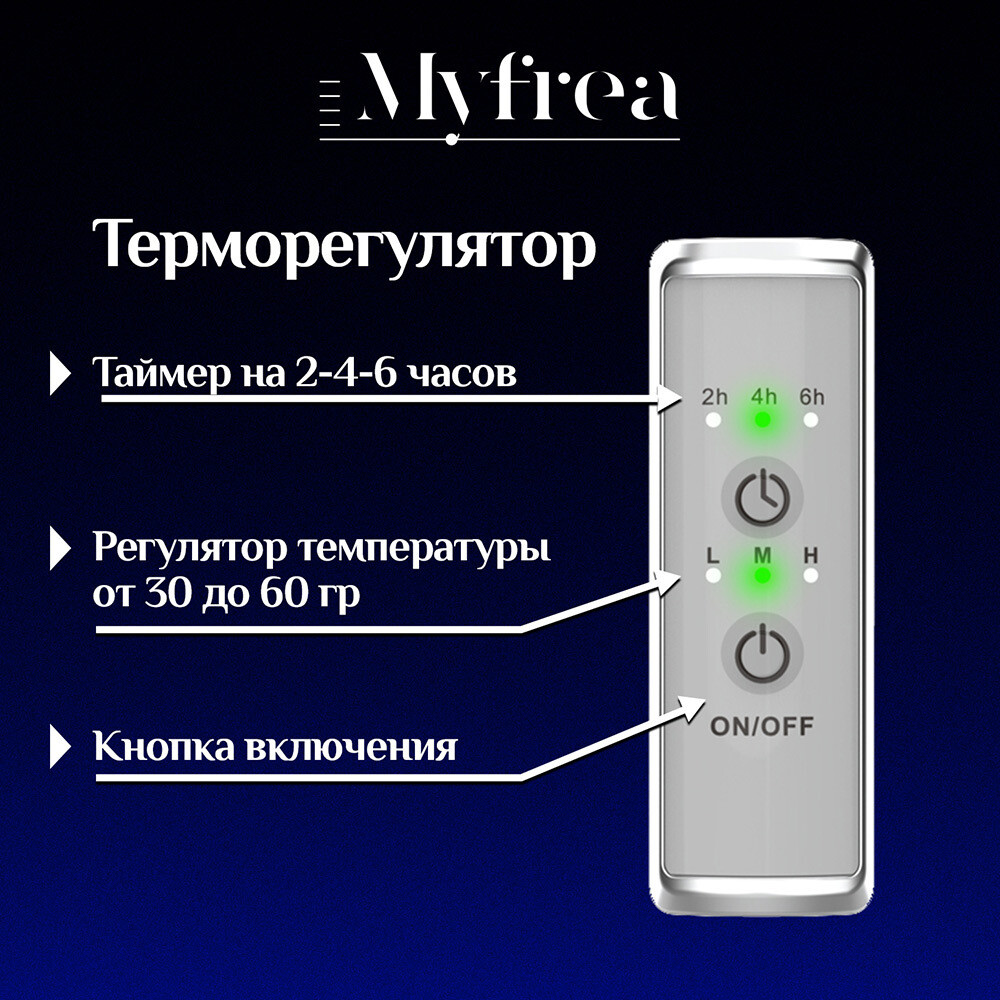 Полотенцесушитель электрический MyFrea MyMadrid 600х400 мм 62 Вт с терморегулятором хром