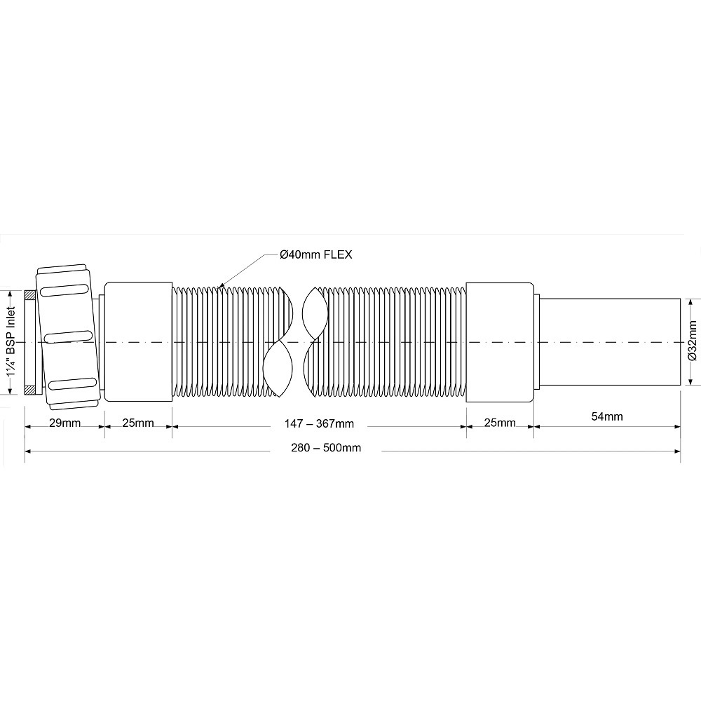 Сифон гофрированный McAlpine 1 1/4х32 мм (MRMF1-05)