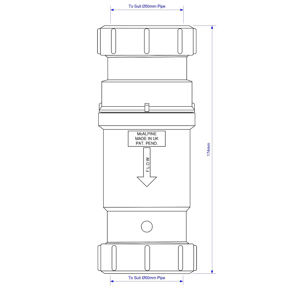 Сифон для раковины и мойки McAlpine 1 1/2х50 мм без выпуска (MRNRV50C-PB)