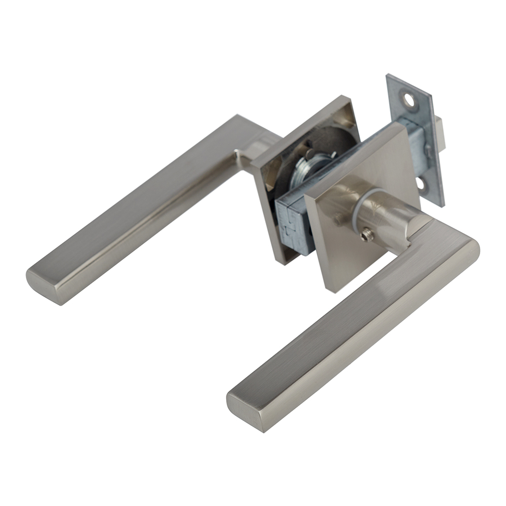 Комплект фурнитуры для двери Lavelly Viola с защелкой и петлями квадратная розетка матовый никель (990334)