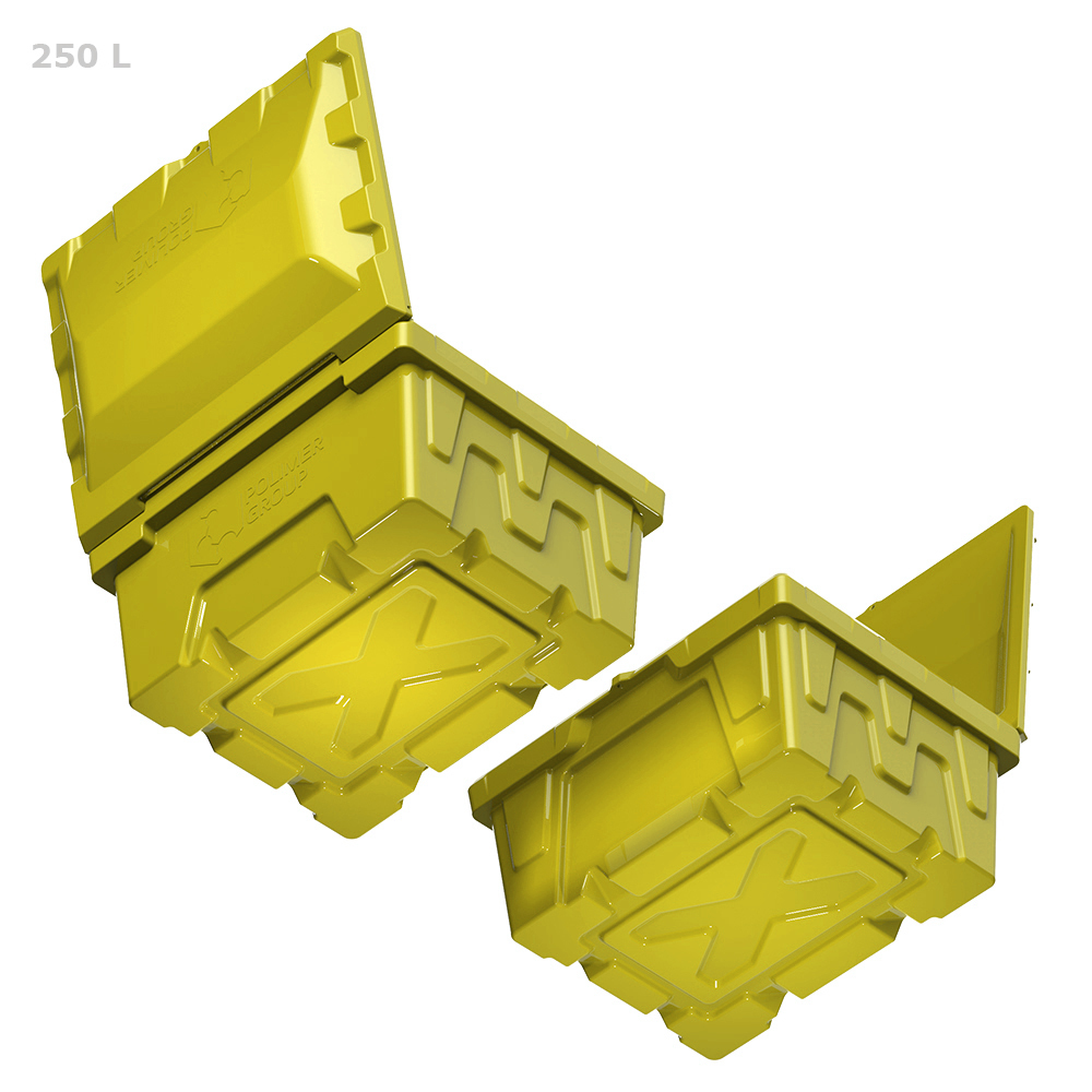 Ящик для песка и реагентов полиэтиленовый Polimer Group желтый 250 л