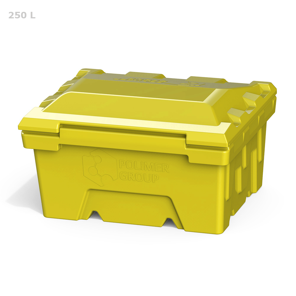 Ящик для песка и реагентов полиэтиленовый Polimer Group желтый 250 л