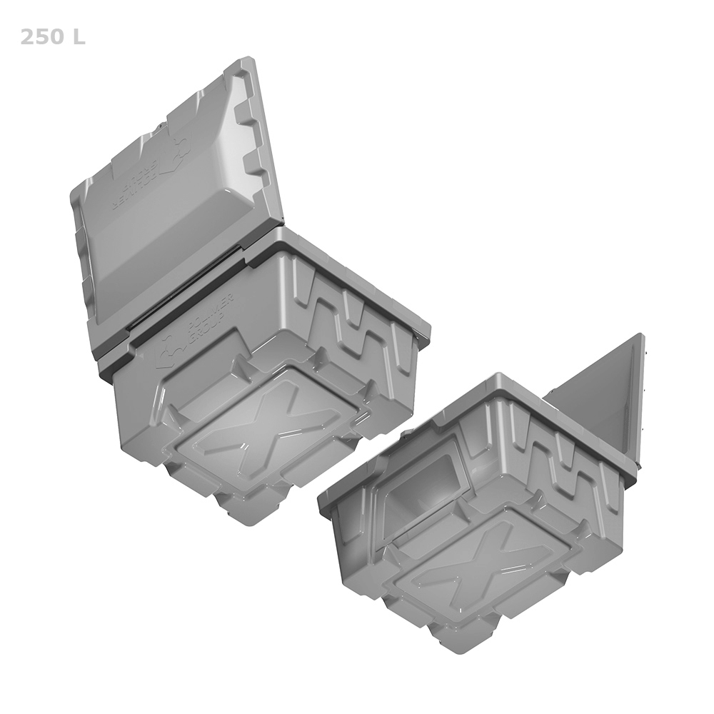 Ящик для песка и реагентов полиэтиленовый Polimer Group серый с дозатором 250 л