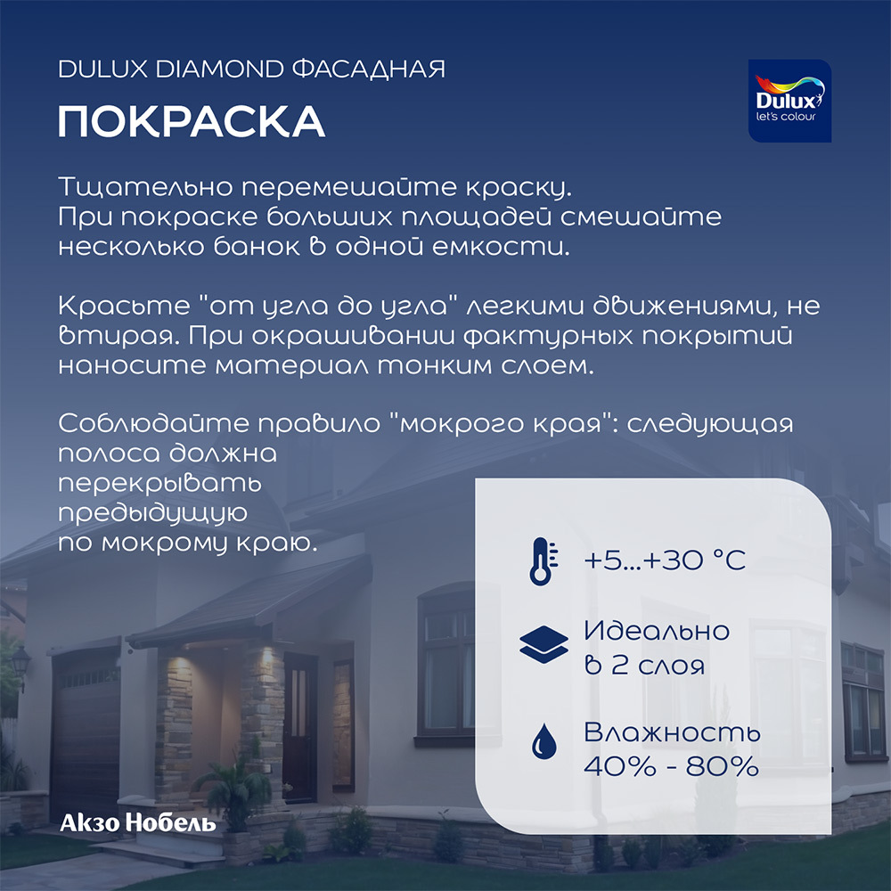 Краска фасадная Dulux/Luxium Professional Diamond акриловая база BW белая 2,5 л