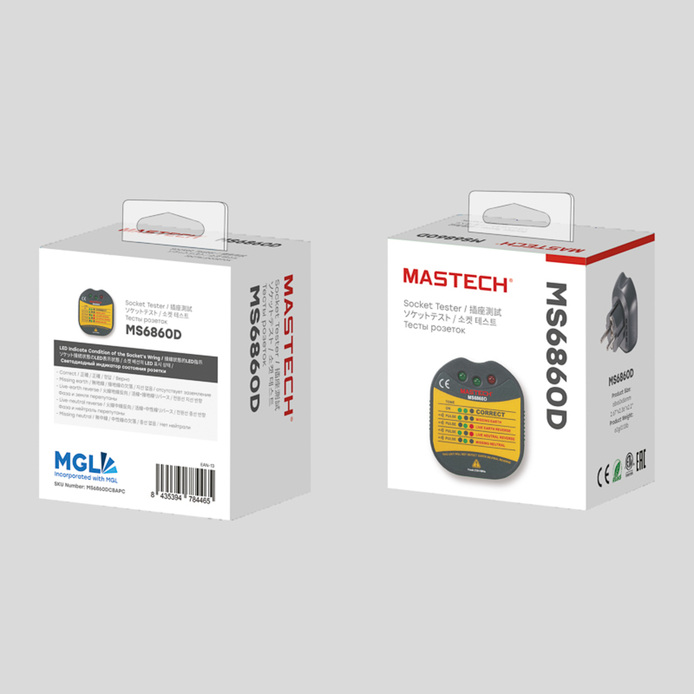 Тестер Mastech MS6860D розеток (13-1260)