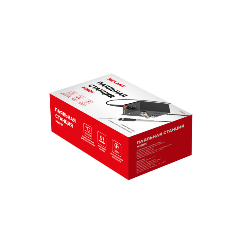 Паяльная станция Rexant Мини Mi08 8 Вт 230 В 100-450 градусов с механическим потенциометром (12-0159)