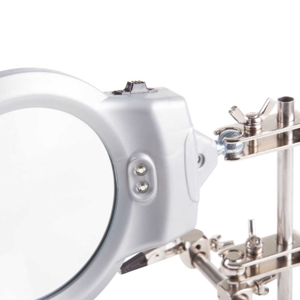 Держатель Rexant Третья рука с LED подсветкой и лупой х2.5 (12-0253)