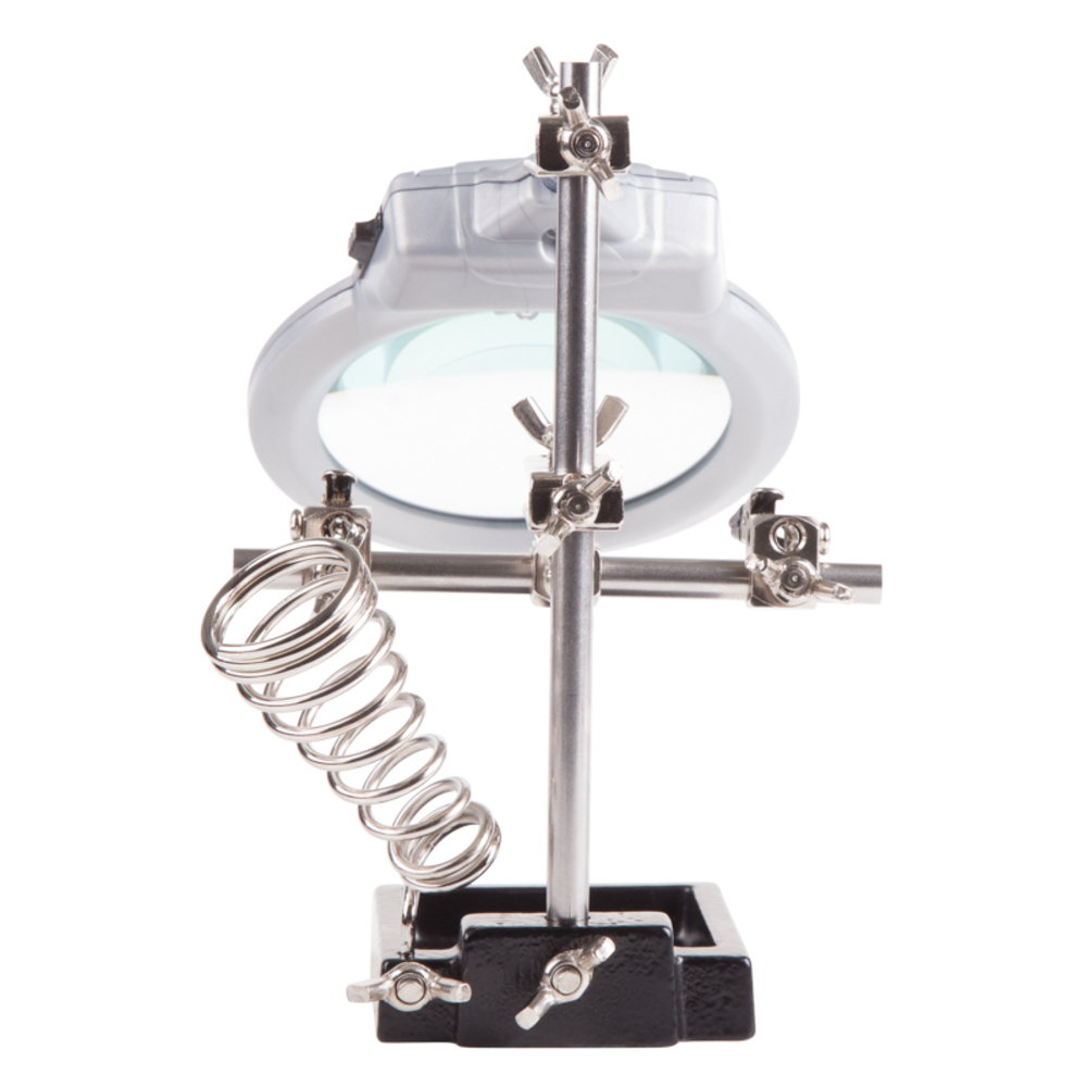 Держатель Rexant Третья рука с LED подсветкой и лупой х2.5 (12-0253)