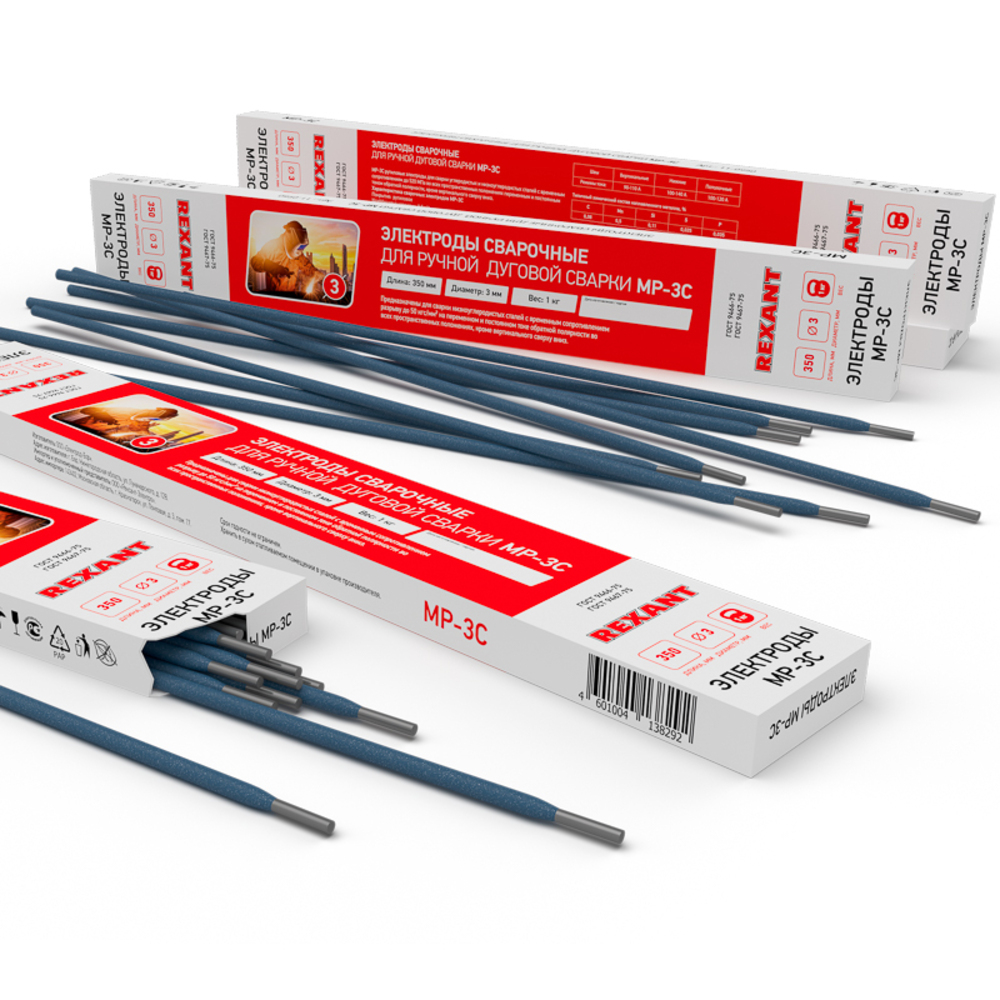 Сварочные электроды Rexant МР-3 d4 мм 1 кг (11-0956)