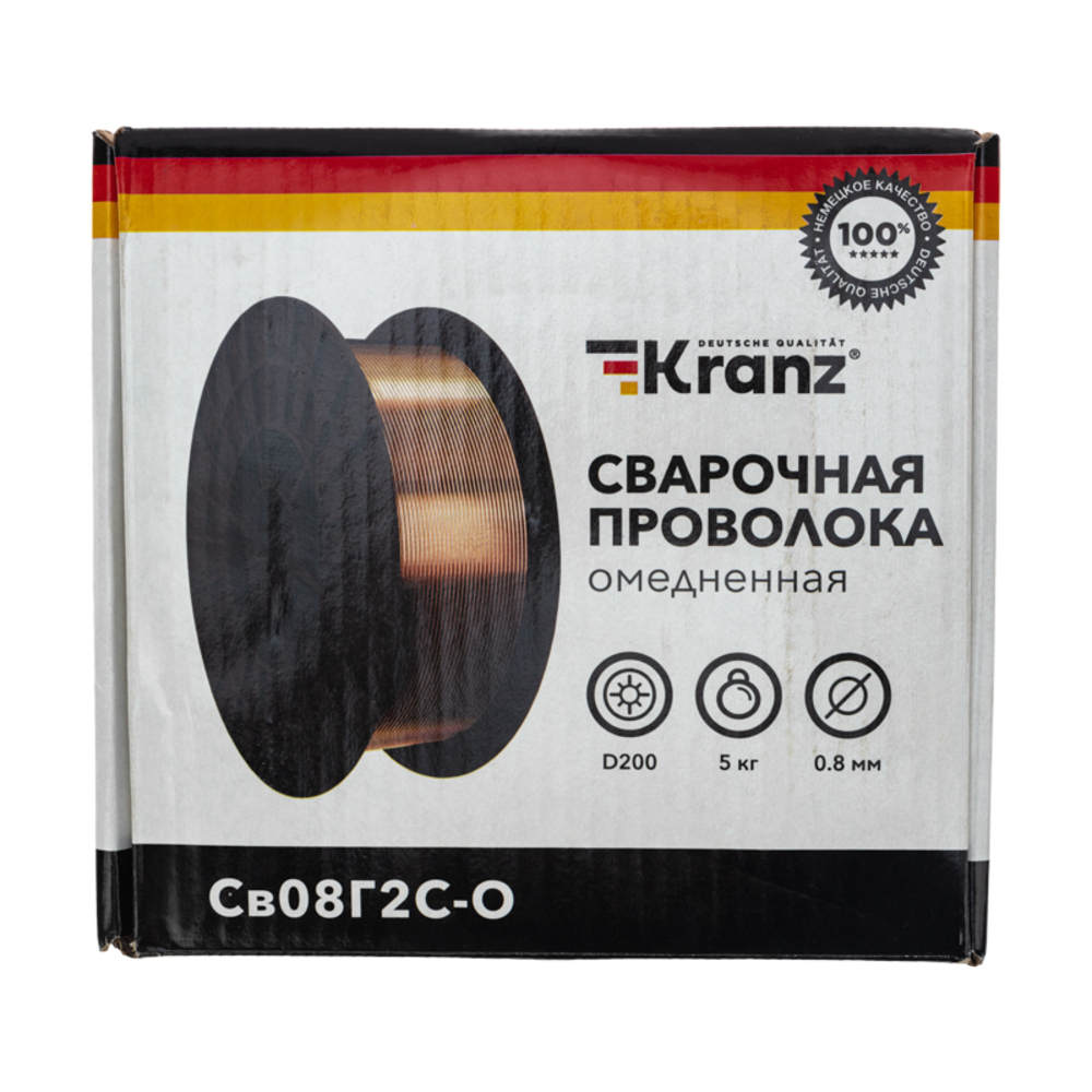 Сварочная проволока Kranz Св08Г2С-О ER70S-6 SG2 омедненная d0,8 мм 5 кг (KR-11-0981-5)