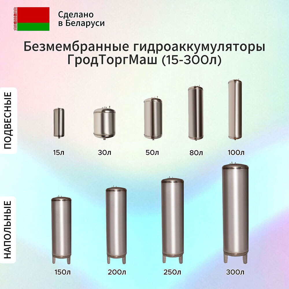 Гидроаккумулятор безмембранный Гродторгмаш ГА-30 30 л (400215)