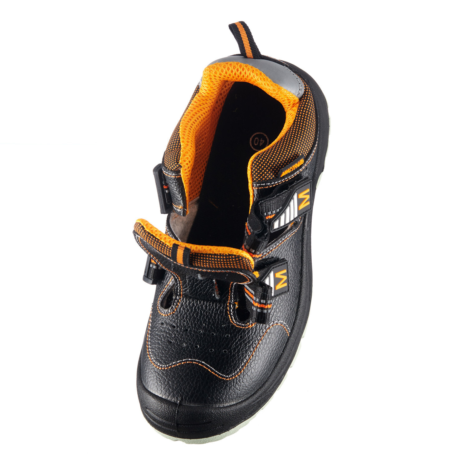 Сандалии кожаные с перфорацией и защитным подноском и стелькой размер 43 черные Мистраль SJ4000 (119892)