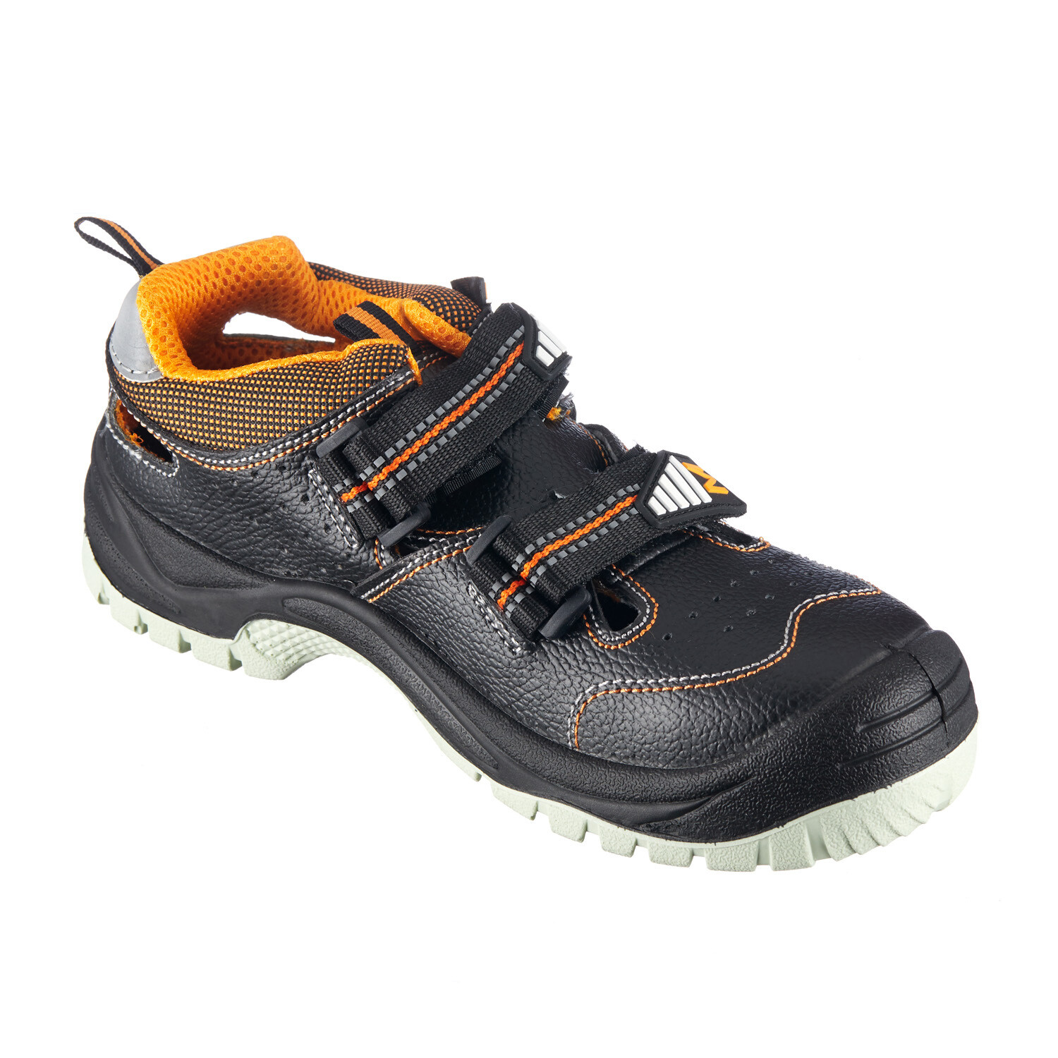 Сандалии кожаные с перфорацией и защитным подноском и стелькой размер 42 черные Мистраль SJ4000 (119891)