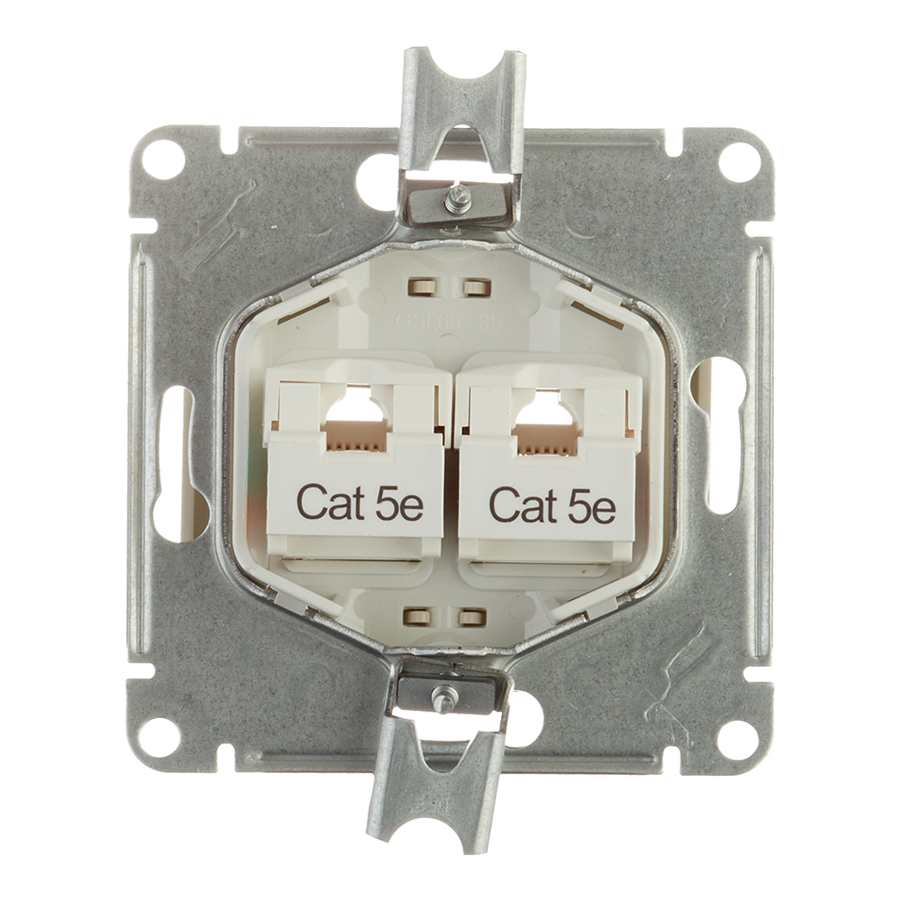 Розетка компьютерная Systeme Electric Glossa встраиваемая бежевая 2хRJ45 (GSL000285KK)