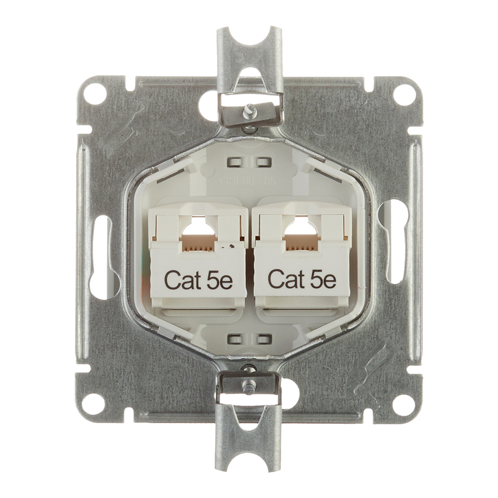 Розетка компьютерная Systeme Electric Glossa встраиваемая алюминий 2хRJ45 (GSL000385KK)
