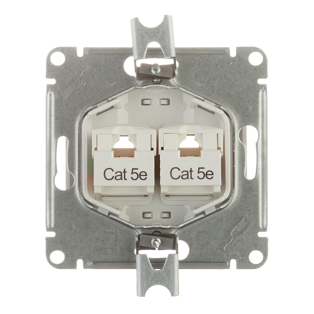 Розетка компьютерная Systeme Electric Glossa встраиваемая белая 2хRJ45 (GSL000185KK)