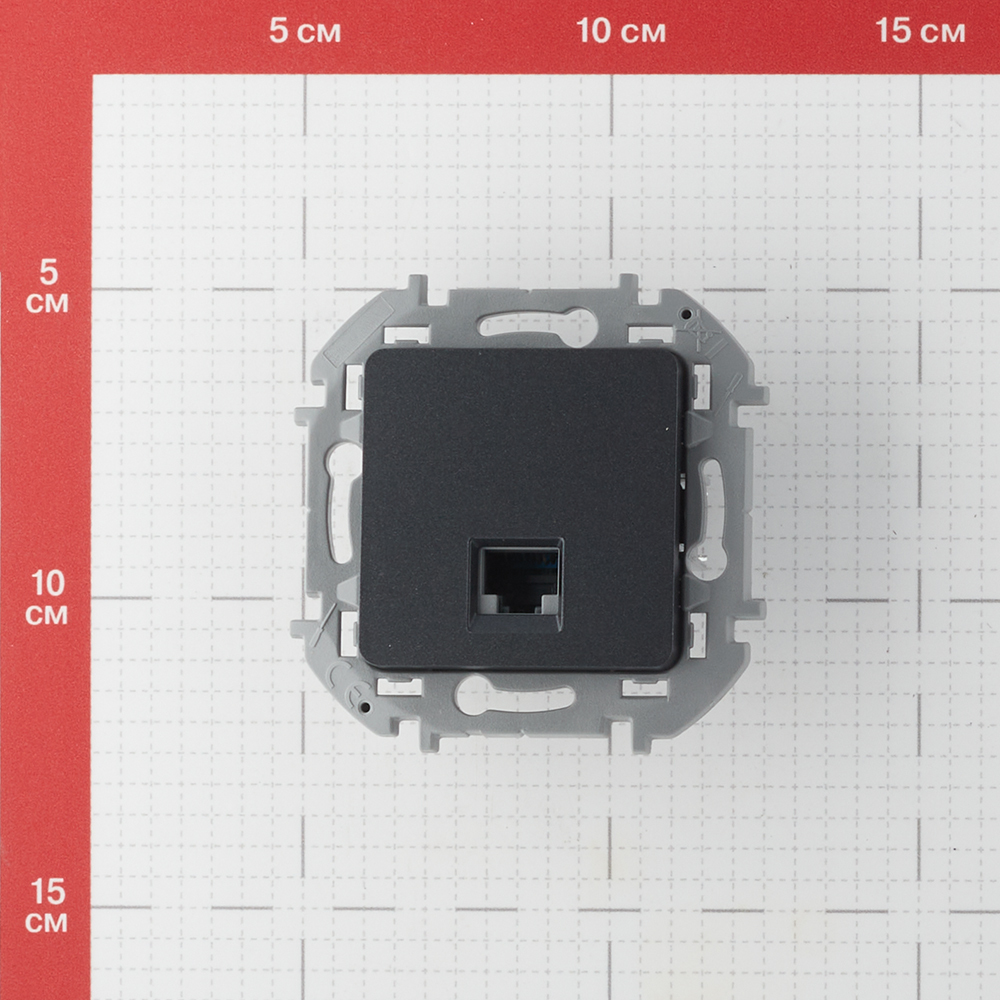 Розетка компьютерная Legrand Inspiria встраиваемая антрацит RJ45 (673828)
