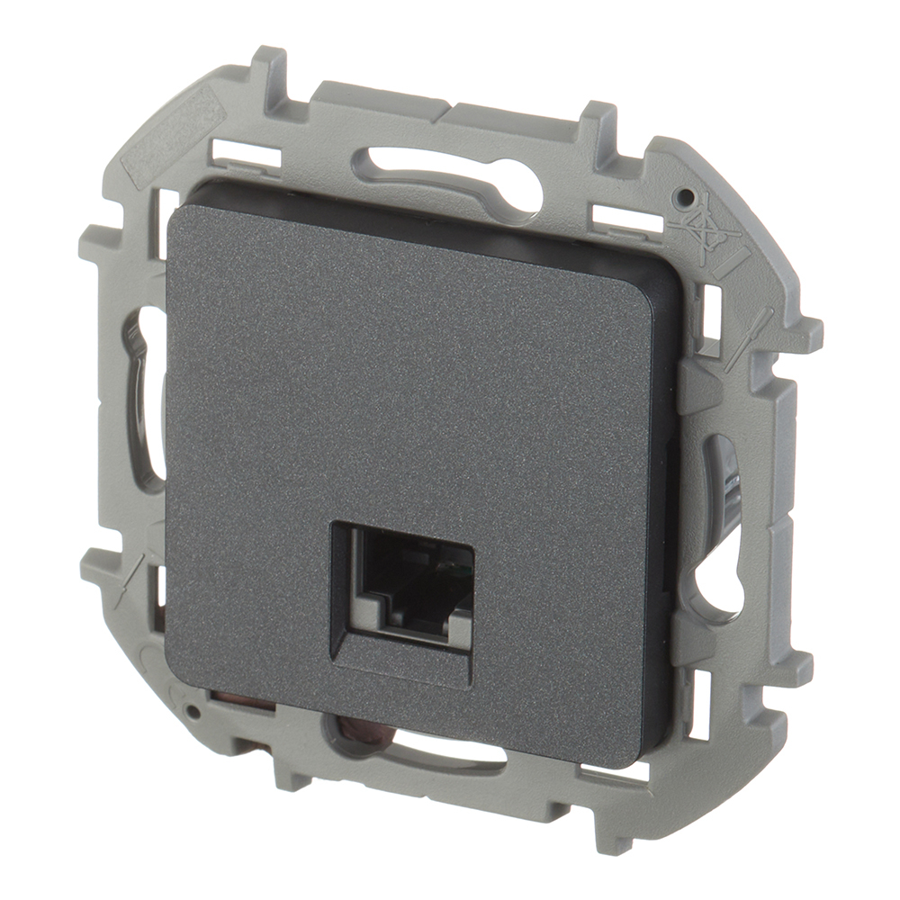 Розетка компьютерная Legrand Inspiria встраиваемая антрацит RJ45 (673828)