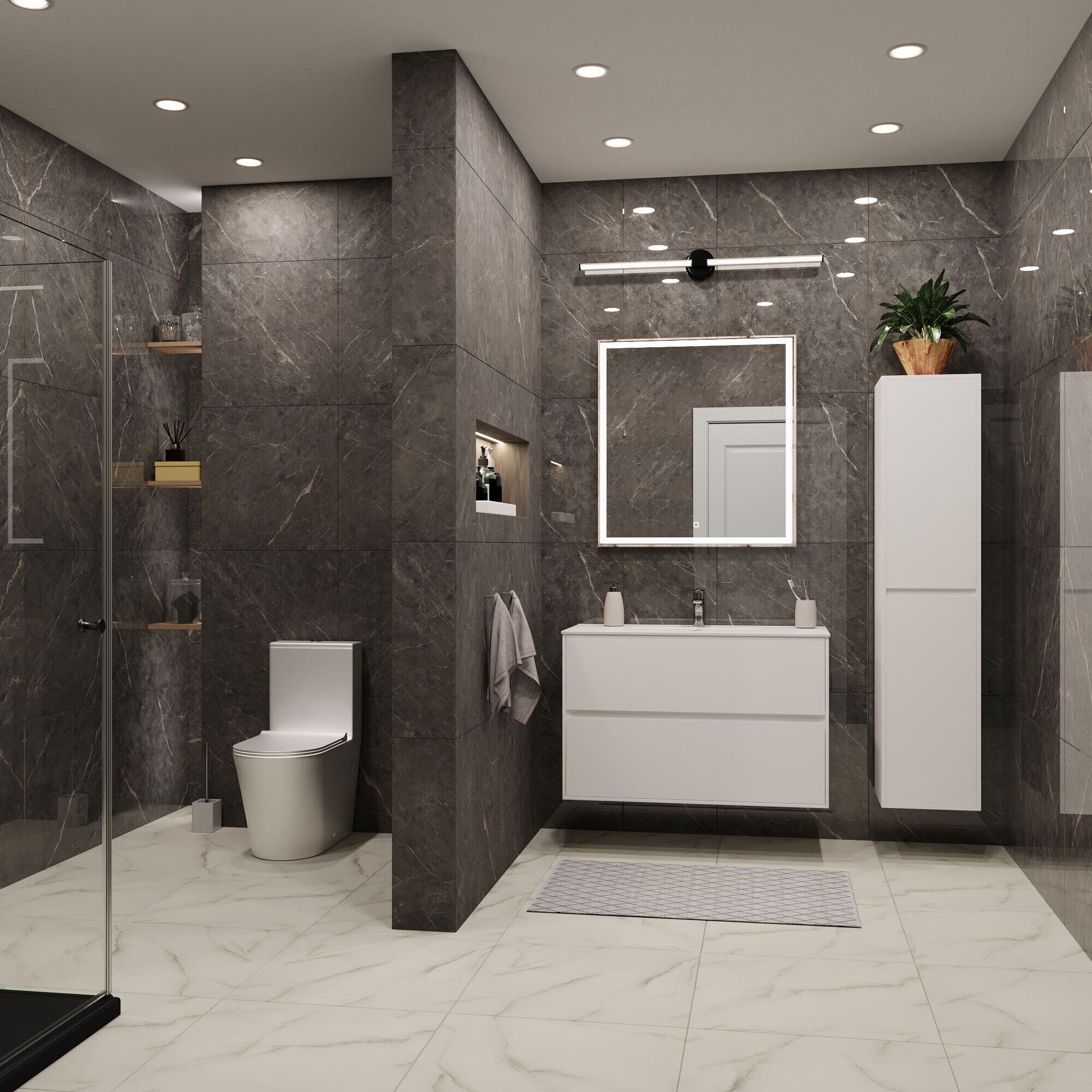 Керамогранит Lavelly Onyx Nebbia серый матовый 600х600х8,2 мм (4 шт.=1,44 кв.м)