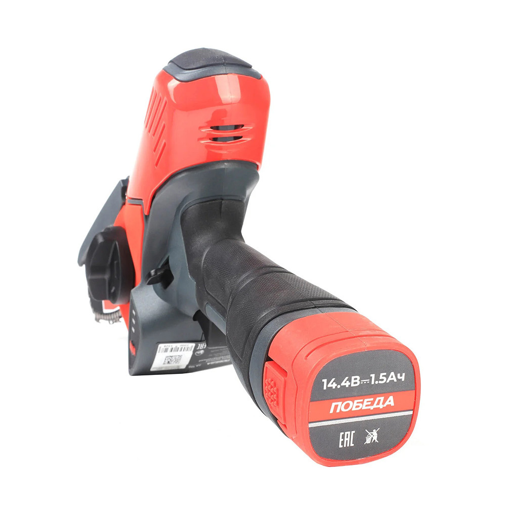 Пила цепная аккумуляторная Победа ПА 150 14,4 В 4" шаг 1/4" паз 1,1 мм 28 звеньев Li-Ion 1,5Ач 1 АКБ и ЗУ (250205150)