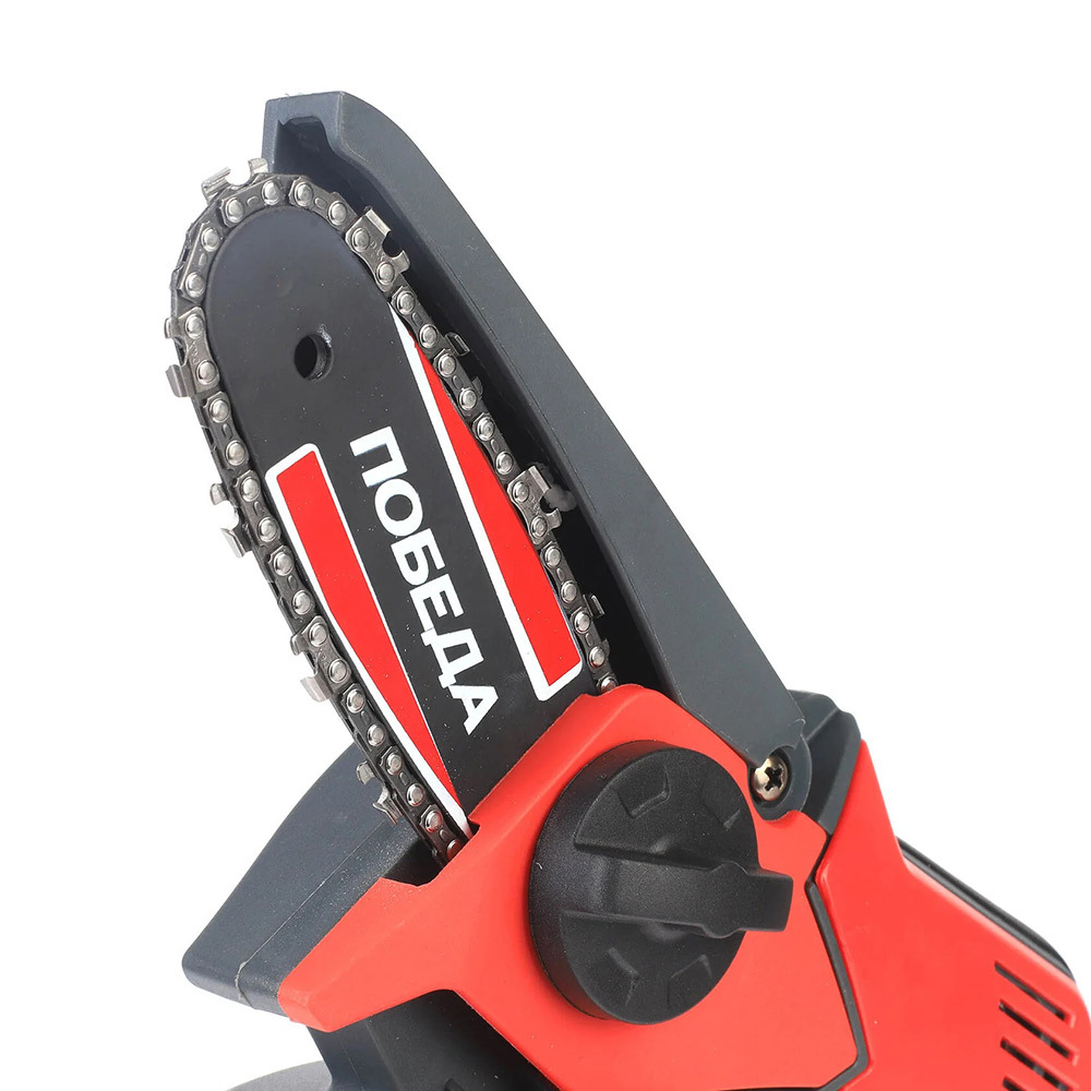 Пила цепная аккумуляторная Победа ПА 150 14,4 В 4" шаг 1/4" паз 1,1 мм 28 звеньев Li-Ion 1,5Ач 1 АКБ и ЗУ (250205150)