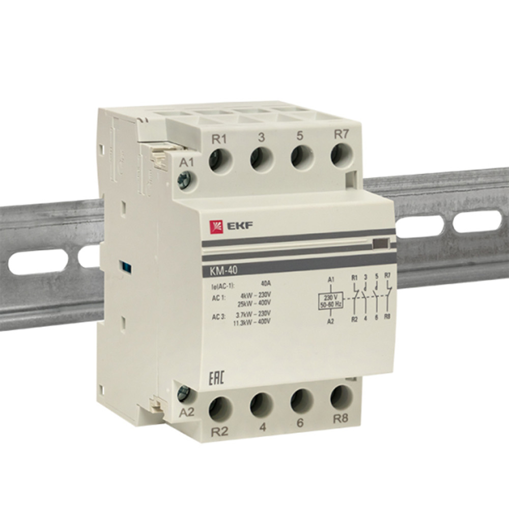 Контактор модульный EKF PROxima КМ (km-3-40-22) 230-240 В 40 А тип AC 2НО+2НЗ