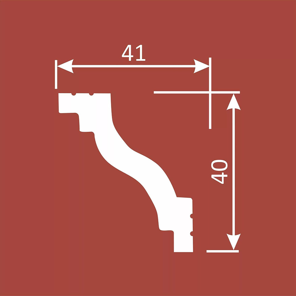 Плинтус потолочный из экополимера ударопрочный 40х41х2000 мм Cosca Decor KX