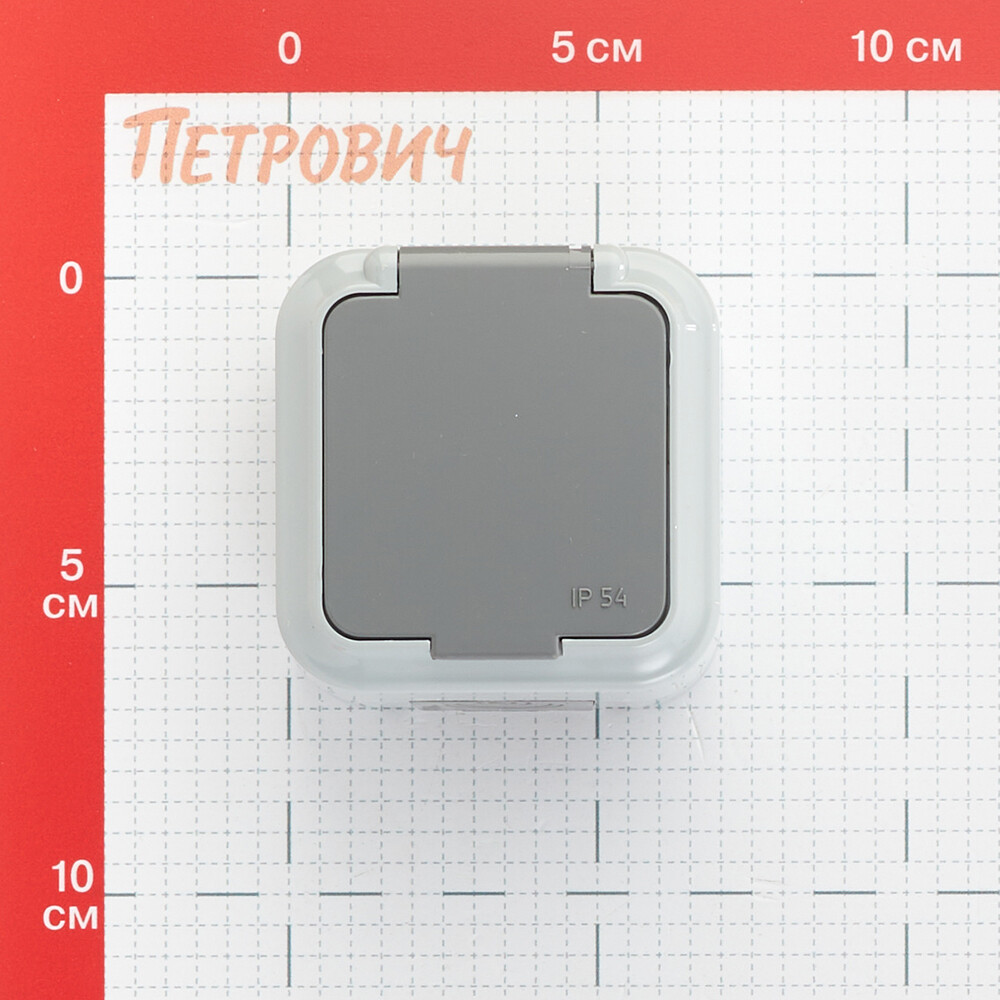 Розетка Svet накладная серая со шторками с крышкой (EV 0366-8615)