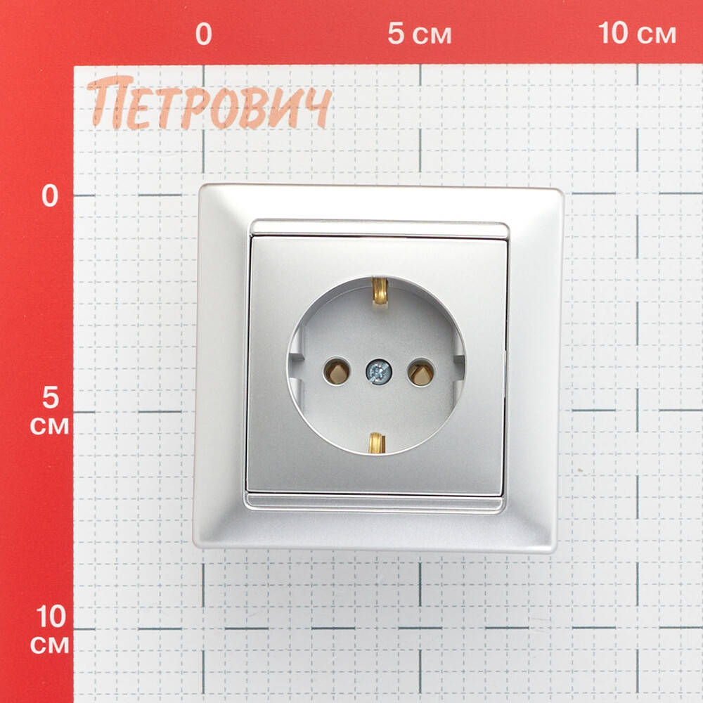 Розетка Svet Стиль встраиваемая серебро (EV 0365-6218)