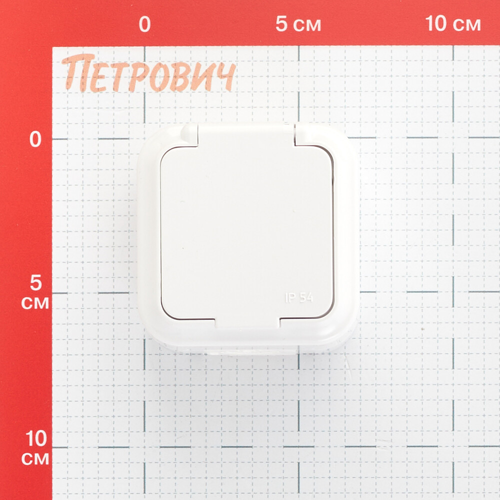 Розетка Svet накладная белая со шторками с крышкой (EV 0366-8610)