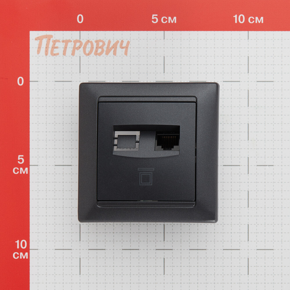 Розетка компьютерная Svet Стиль встраиваемая графит RJ45 (EV 0365-2111)