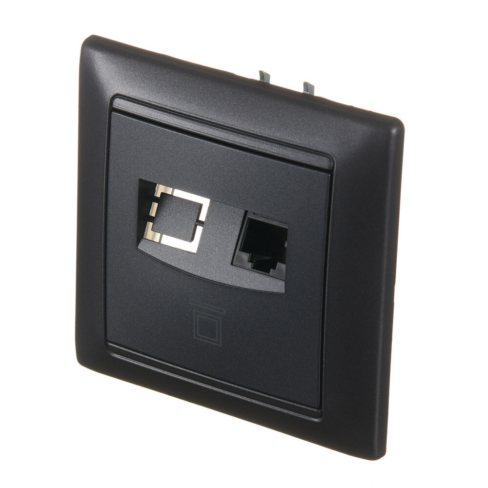 Розетка компьютерная Svet Стиль встраиваемая графит RJ45 (EV 0365-2111)
