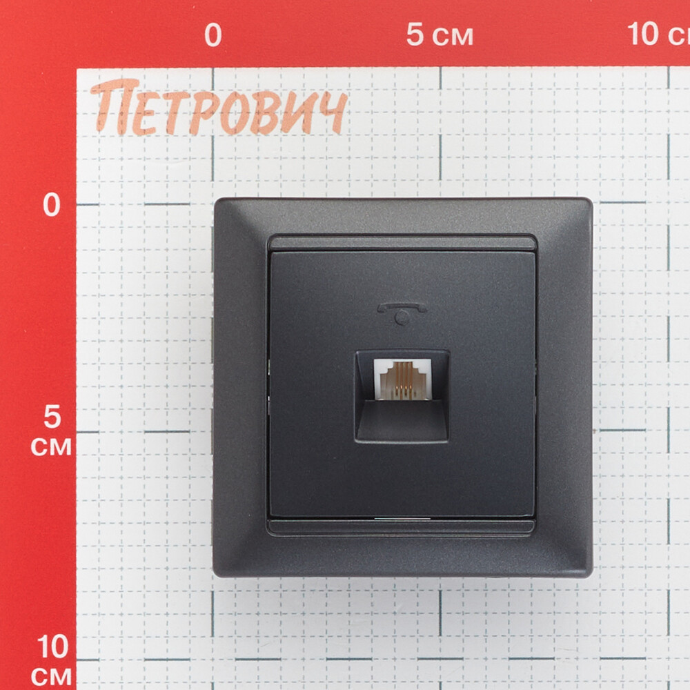 Розетка телефонная Svet Стиль встраиваемая графит RJ11 (EV 0365-3111)