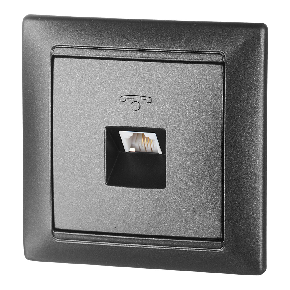 Розетка телефонная Svet Стиль встраиваемая графит RJ11 (EV 0365-3111)