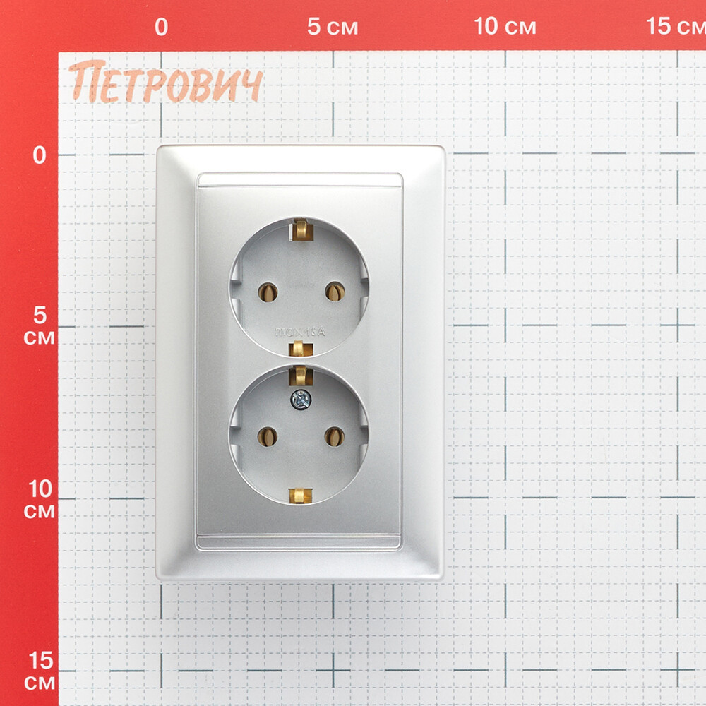 Розетка Svet Стиль встраиваемая серебро (EV 0365-6228)