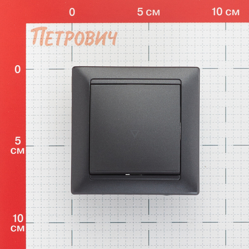 Выключатель Svet Стиль одноклавишный встраиваемый графит (EV 0365-7111)