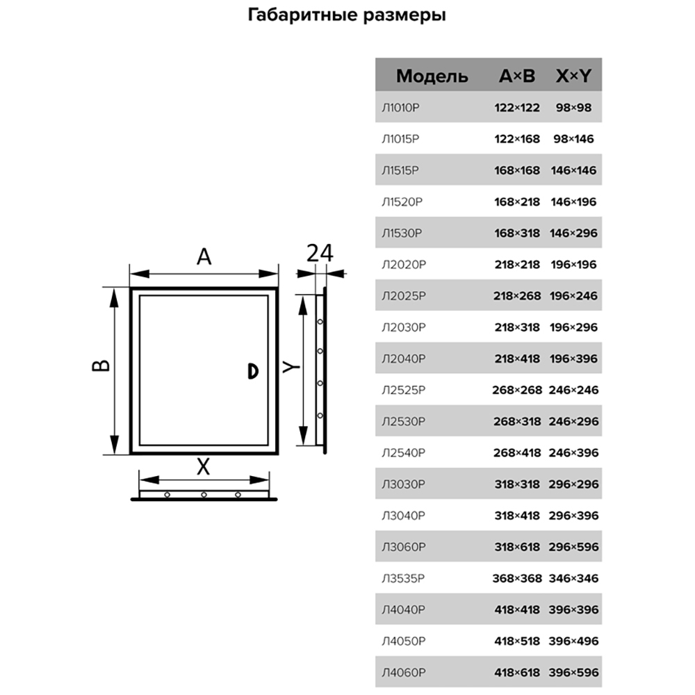 Люк ревизионный Evecs ЛР пластиковый 218х218 мм врезной