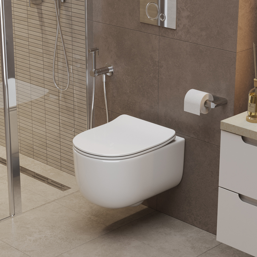 Унитаз подвесной BelBagno Soft-Tor безободковый с сиденьем дюропласт микролифт смыв торнадо (BB084CH-TOR/BB2034SC)