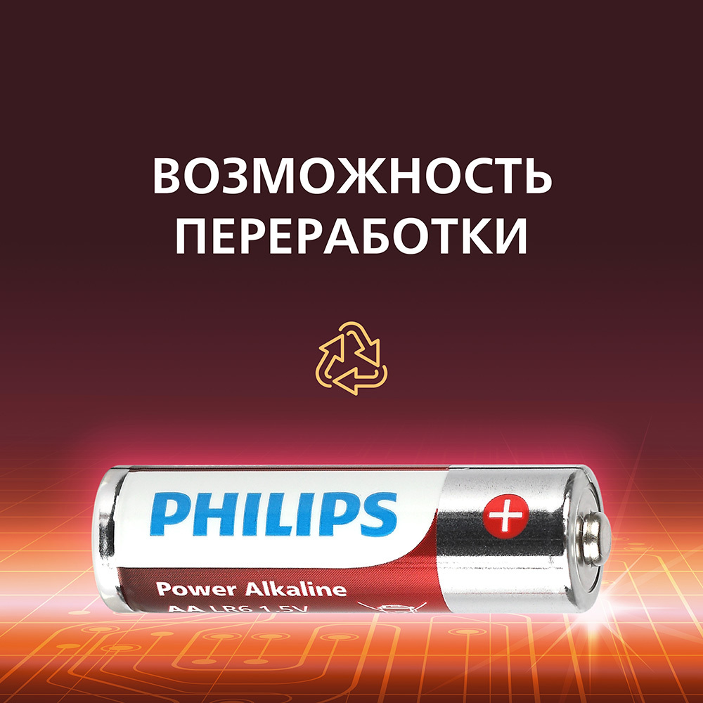 Батарейка Philips Power пальчиковая АА 1,5 В (20 шт.) (Б0064673)